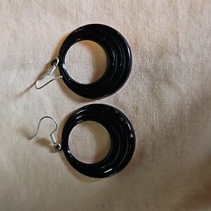 Black dangling earrings